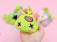 Image 1 of Creepy Cute Kawaii Zombie Cat Plush Bag Charm Keychain