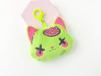 Image 2 of Creepy Cute Kawaii Zombie Cat Plush Bag Charm Keychain