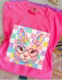 Image 1 of Pastel Bunny with Heart Glasses Tee