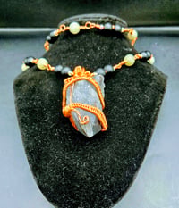 Image 2 of Black Onyx Geode Stone Pendant/Necklace with matching Bracelet 