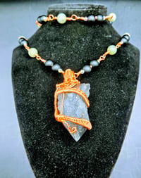Image 3 of Black Onyx Geode Stone Pendant/Necklace with matching Bracelet 