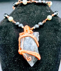 Image 4 of Black Onyx Geode Stone Pendant/Necklace with matching Bracelet 