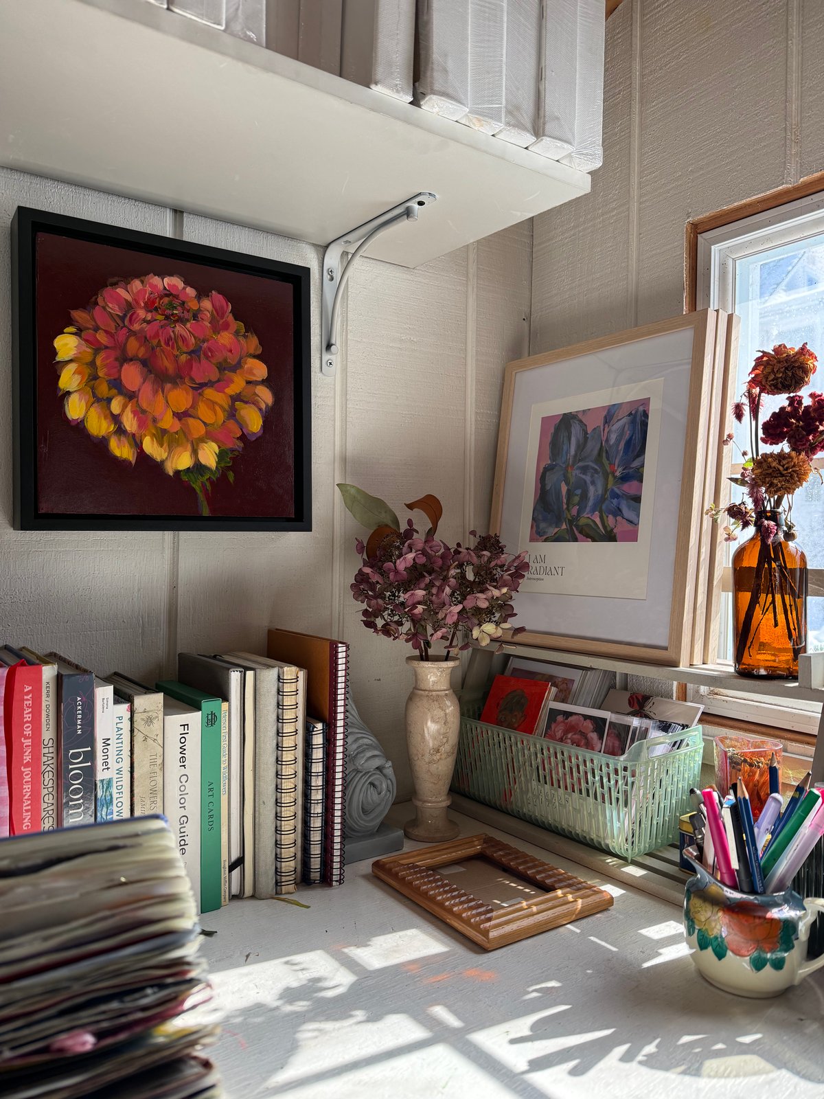 Image of Orange Dahlia Study Original Painting