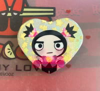 Image 3 of Pucca and Garu Magical Girl Glitter Heart Badges