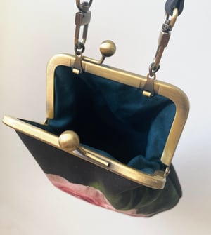 Image of Winter rose, crossbody velvet bag with crossbody strap - fits phone