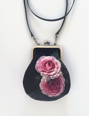 Image of Winter rose, crossbody velvet bag with crossbody strap - fits phone