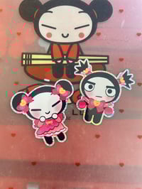 Image 1 of Pucca and Garu Magical Girl Glitter Stickers