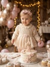 The Camila: Light Pink Embroidered Tulle Heirloom Romper