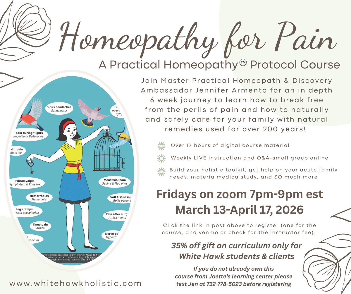 Image of Homeopathic Class Membership ~ Pain Course