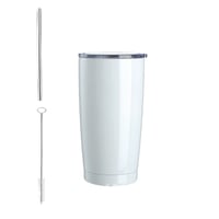 Image 7 of 20 oz Sublimation Blank Tumblers Insulated Cup Stainless Steel Vacuum Flasks with Lid and Straw Ther