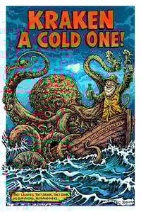 Image 1 of Kraken A Cold One 12x18" Limited Print