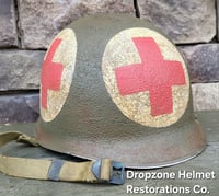 Image 2 of WWII US Army Helmet, 4 Panel Medic. M1 Helmet.