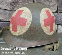 Image 4 of WWII US Army Helmet, 4 Panel Medic. M1 Helmet.