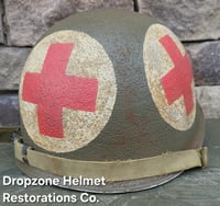 Image 7 of WWII US Army Helmet, 4 Panel Medic. M1 Helmet.