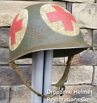 Image 1 of WWII US Army Helmet, 4 Panel Medic. M1 Helmet.