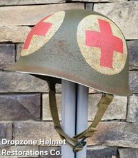 Image 3 of WWII US Army Helmet, 4 Panel Medic. M1 Helmet.