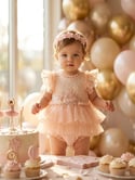  The Victoria | Soft Pink Lace & Tulle Special Occasion Romper
