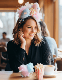 Image 8 of Pink/Blue Popcorn Headband 