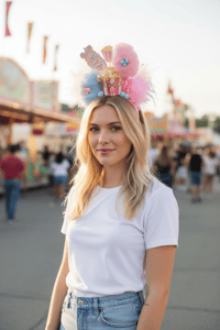 Image 2 of Pink/Blue Popcorn Headband 