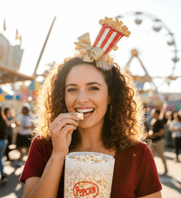 Image 10 of Red and Gold Popcorn themed Headpiece 