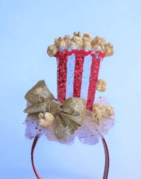 Image 8 of Red and Gold Popcorn themed Headpiece 