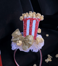 Image 1 of Red and Gold Popcorn themed Headpiece 