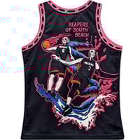Image 2 of BRAND X MIAMI HEAT LEBRON JAMES D WADE BASKETBALL JERSEY (BLACK)