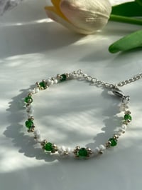 Image 2 of Emerald flower bracelet
