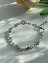 Image 2 of Aqua flower bracelet