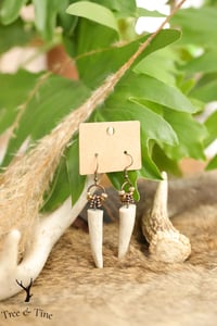 Beaded Antler Tip Earrings