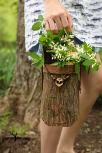 Image 2 of Tree Bark Foraging Basket w/ Walnut Pendant 