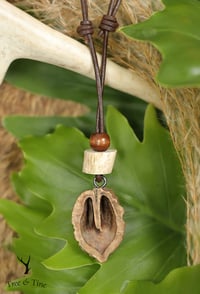 Black Walnut & Antler Chunk Necklace w/ Bead