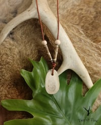 Image 2 of Beaded Antler Slab Pendant -- Necklace