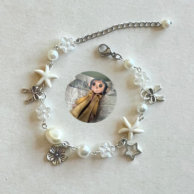 'coraline' flower and cream starfish bracelet