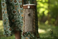 Bark Satchel with Antler Slab Pendant & Beadwork 