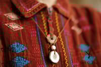 Image 1 of Antler Slab Beaded Pendant 