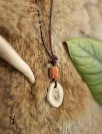 Image 1 of Antler Slab Beadwork Necklace/Pendant