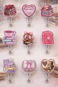 Book Lover Heart Badge Reel