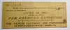 UNUSUAL PAN AM 1901 BUFFALO WORLD'S FAIR TICKET