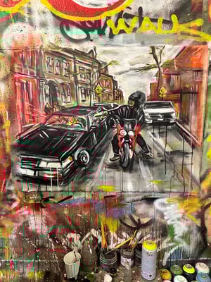 WHATS POPPIN' KERMIE - MIXED MEDIA on CANVAS - 33x 45in Original Work