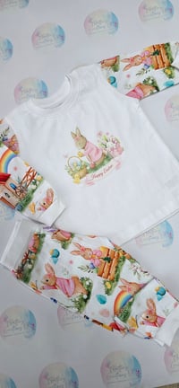 Image 2 of Easter rabbit printed pyjamas 