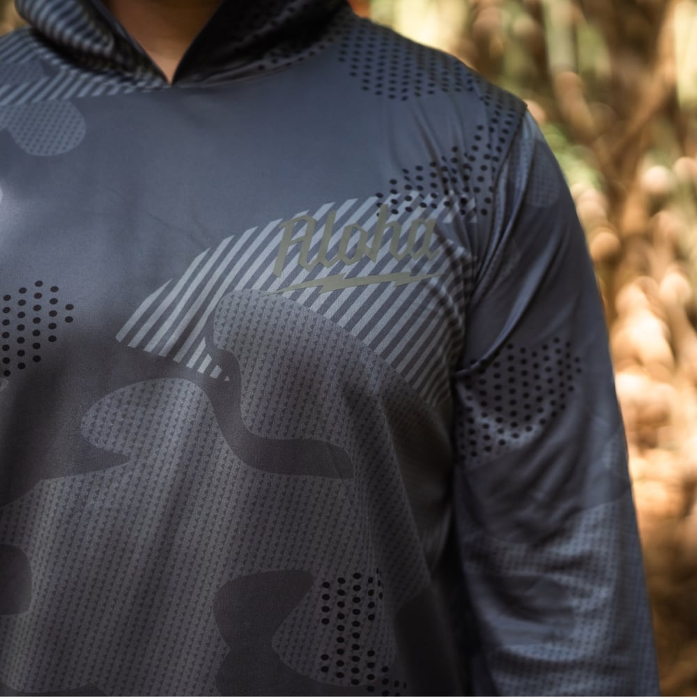 Image of HA'AHEO MENS DRI FIT HOODIE GRY