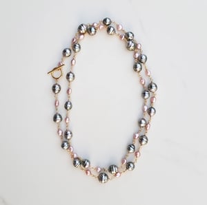 Tahitian and Pink Fresh Water Pearl Necklace