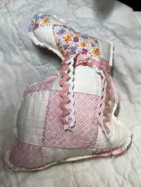 Image 2 of Vintage Pink Patchwork Bunny (A)