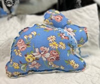 Image 3 of Vintage Blue Embroidered Bunny (Reclining Blue Trim)