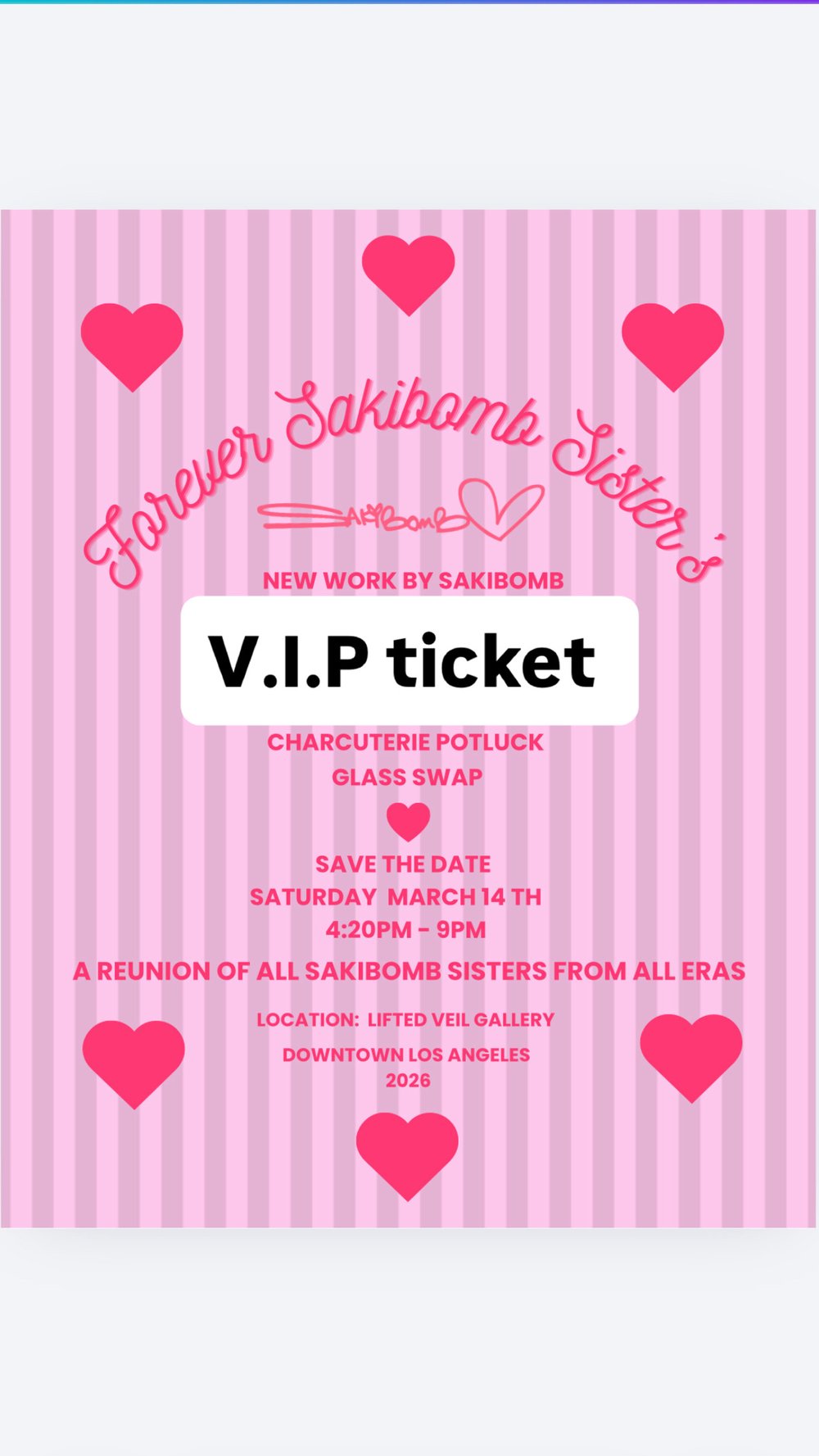 Image of vip tix to forever sakibomb sisters 