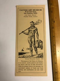 Image 1 of Tattoo Art Museum pamphlet 1970’s Lyle Tuttle 