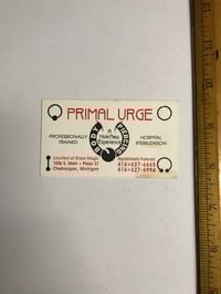Image 1 of Primal Urge Body Piercing 90’s  business card Michigan