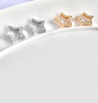 Image 3 of Star Huggie Earrings