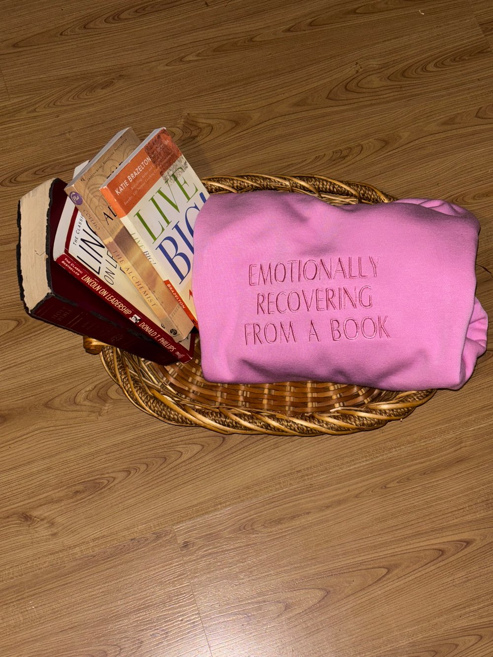 Image of Monochromatic Embroidered Bookish Sweatshirt: Funny Reading Crewneck, Book Lover Gifts